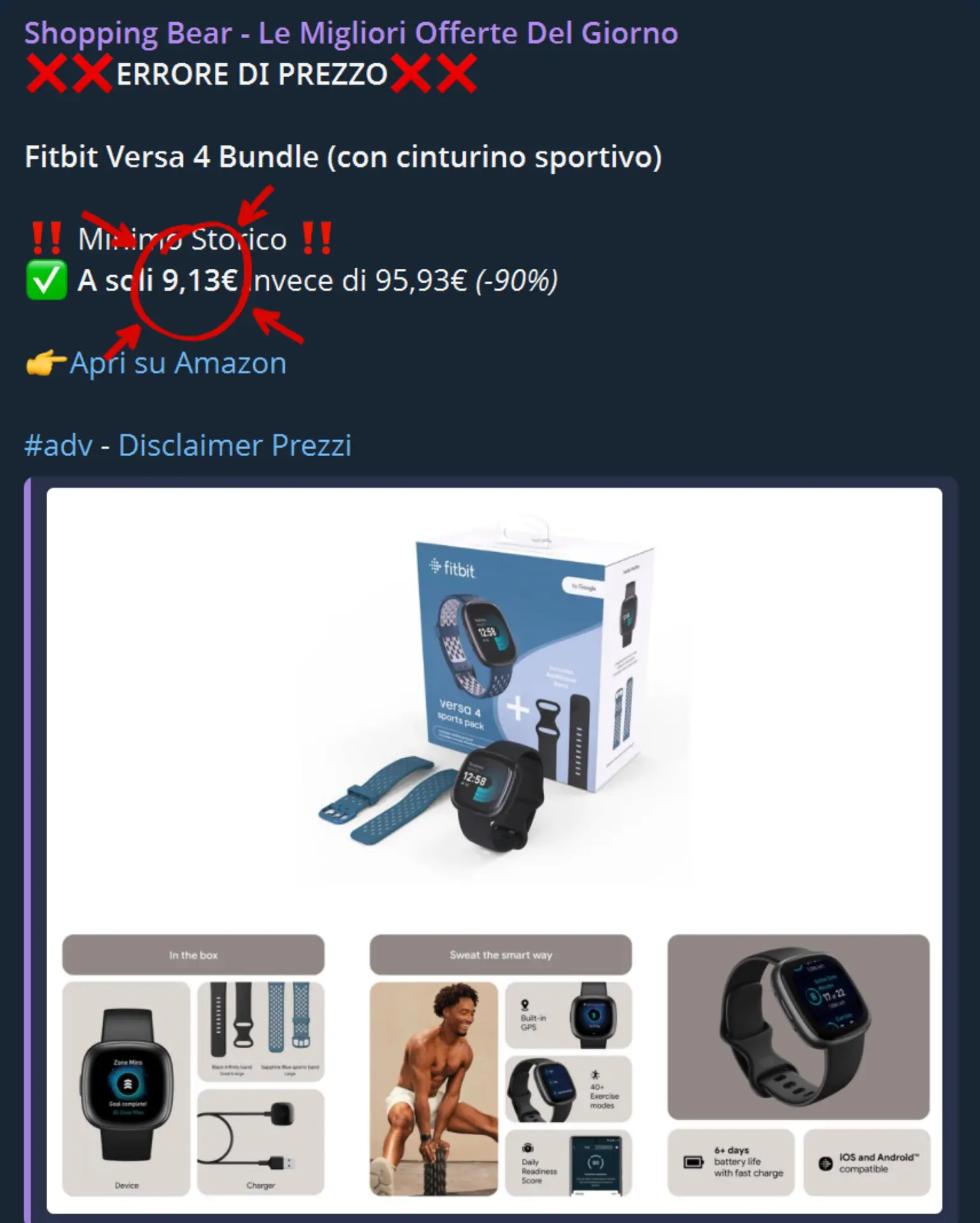 Errore di prezzo segnalato nel canale telegram